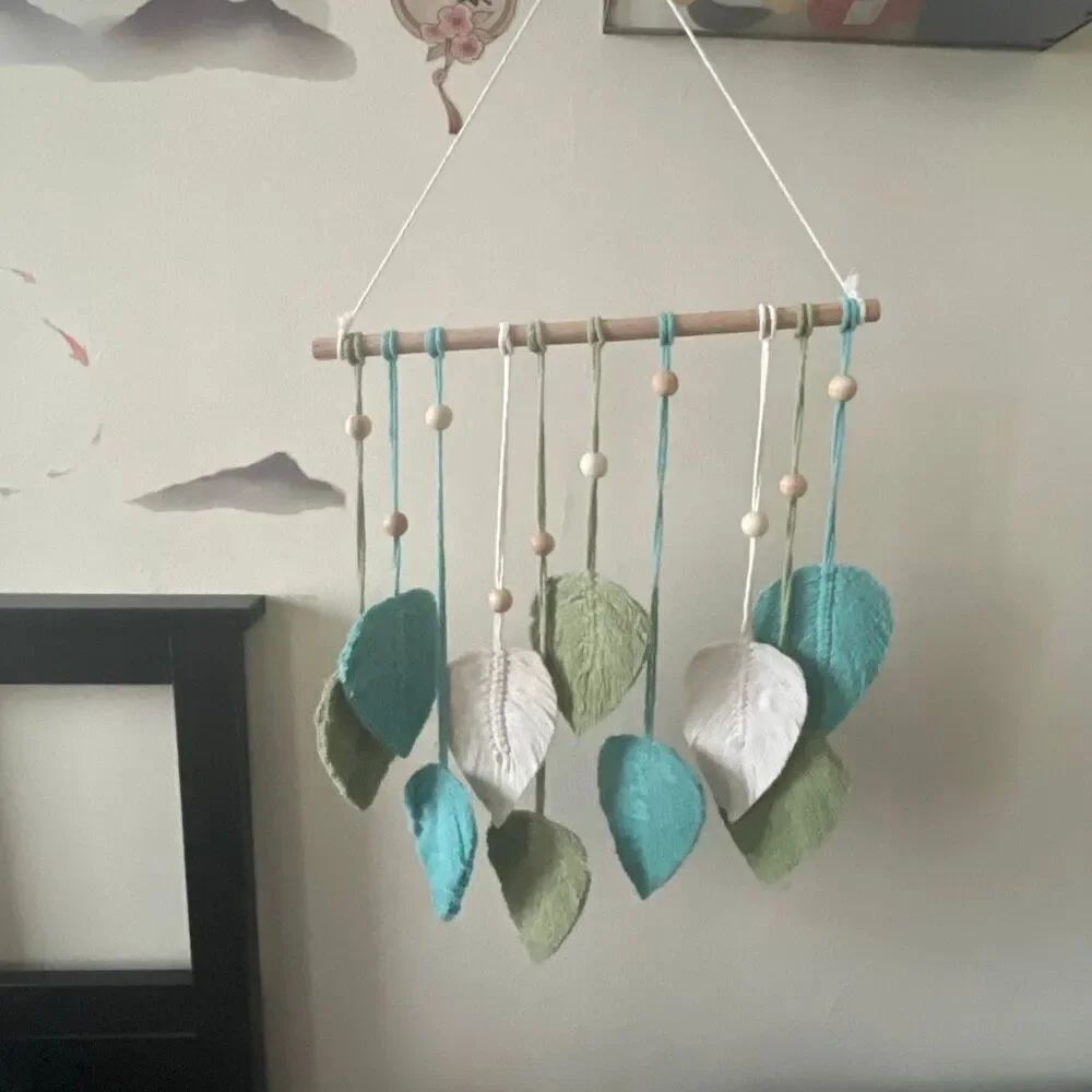 Sage green Macrame wall hanging boho bohemian yarn woven tapestry decoration